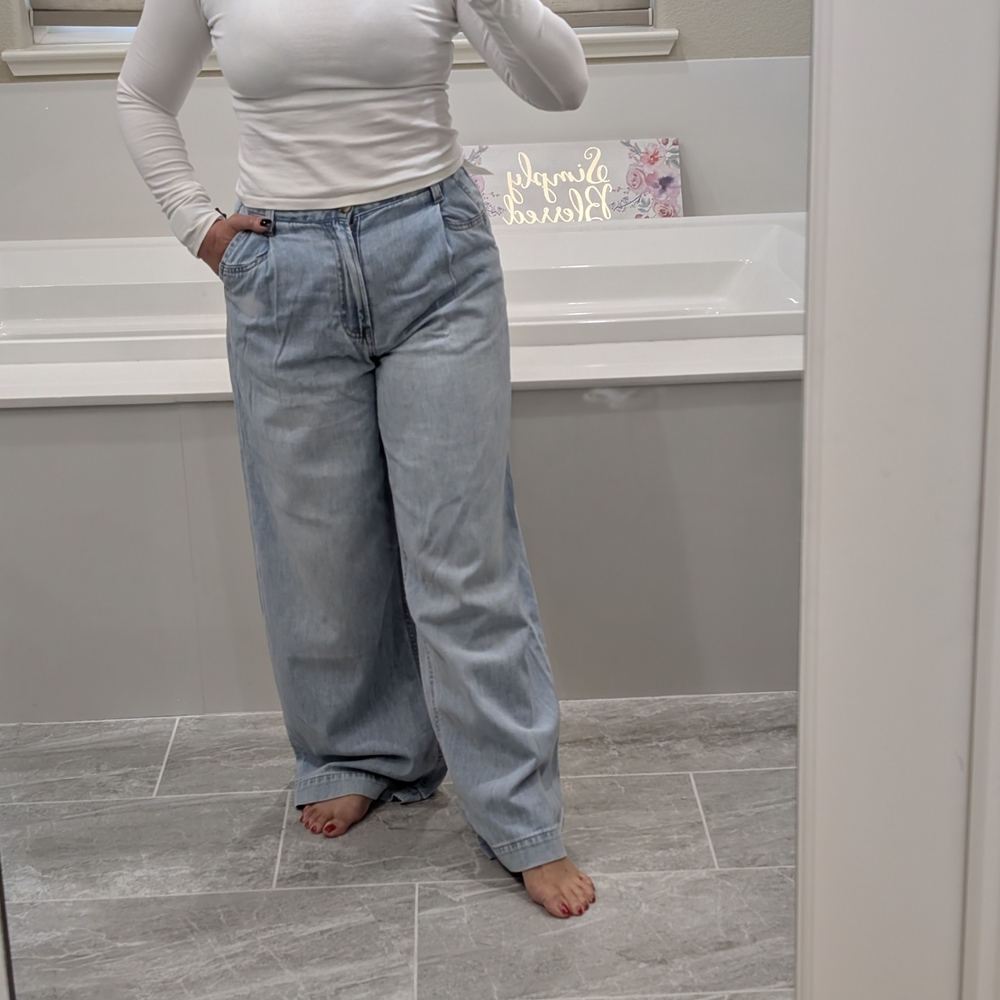 Scotch & Soda Light Blue Wide Leg Jeans